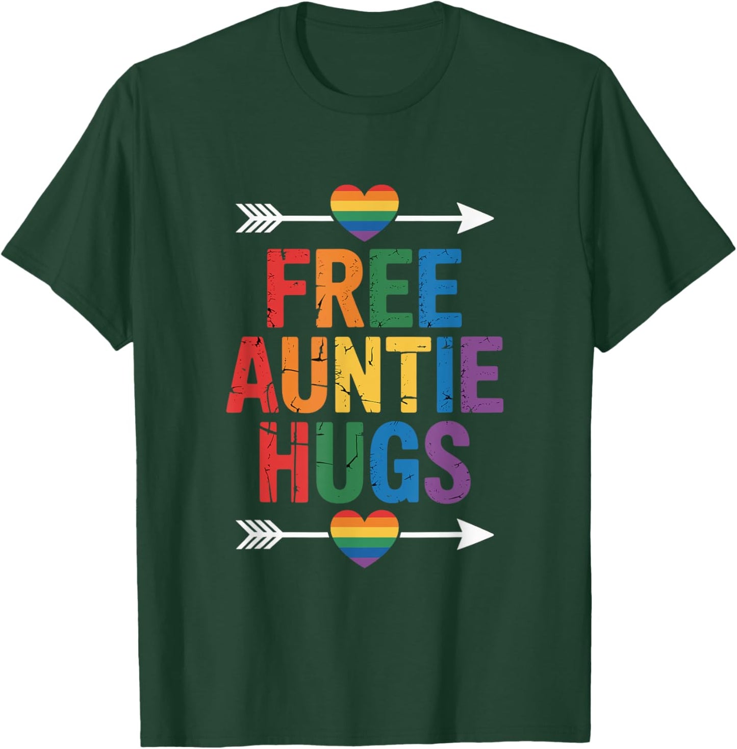 Free Auntie Hugs LGBTQ Gay Pride T-Shirt - T-Shirt | Forest