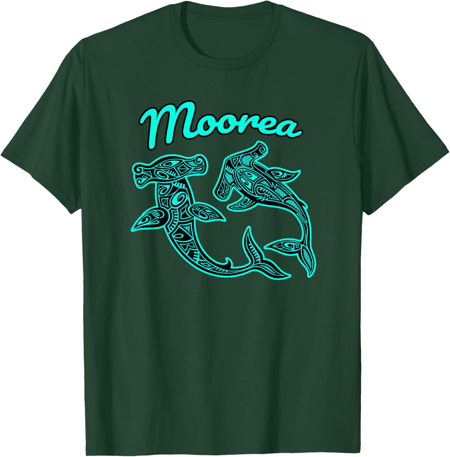 Moorea Tribal Shark graphic T-Shirt - T-Shirt | Forest