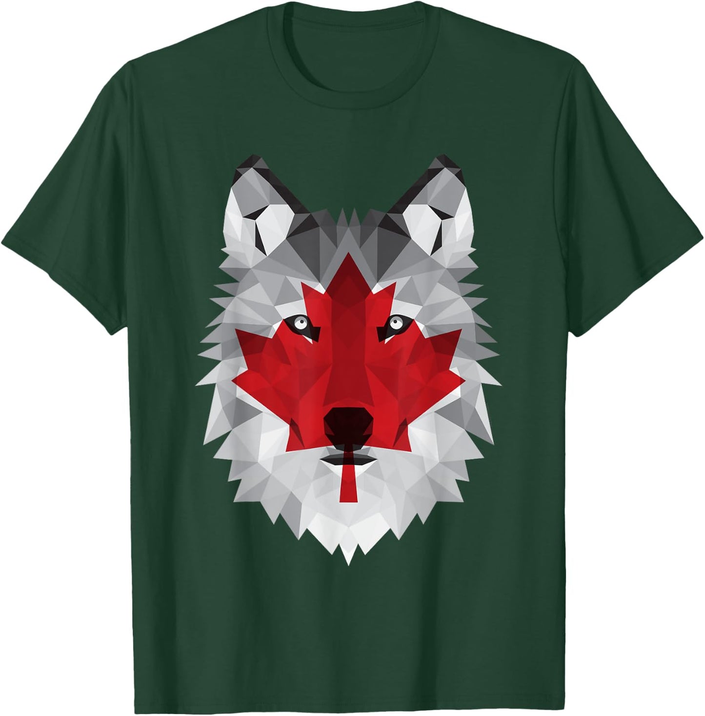 Canada Day July 1st Canadian Maple Leaf Wolf T-Shirt - T-Shirt | Forest