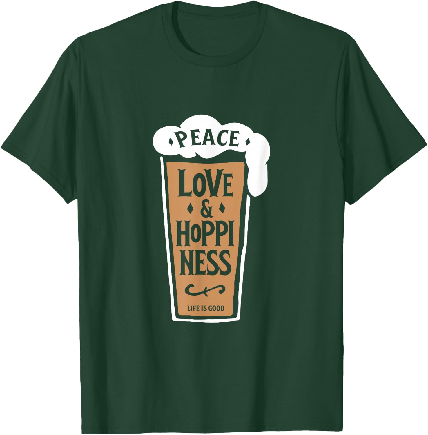 IPA Lovers : Craft Beer Peace Love and Hoppiness Pint T-Shirt - T-Shirt | Forest