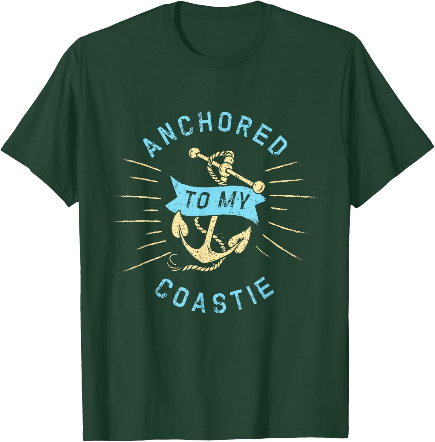 Coastie Wife US Coast Guard USCG - Anchored To T-Shirt - T-Shirt | Forest