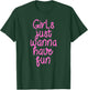 Retro Graphic Design and girls Gifts Girls Just Wanna Have Fun Black Small T-Shirt - T-Shirt | Forest