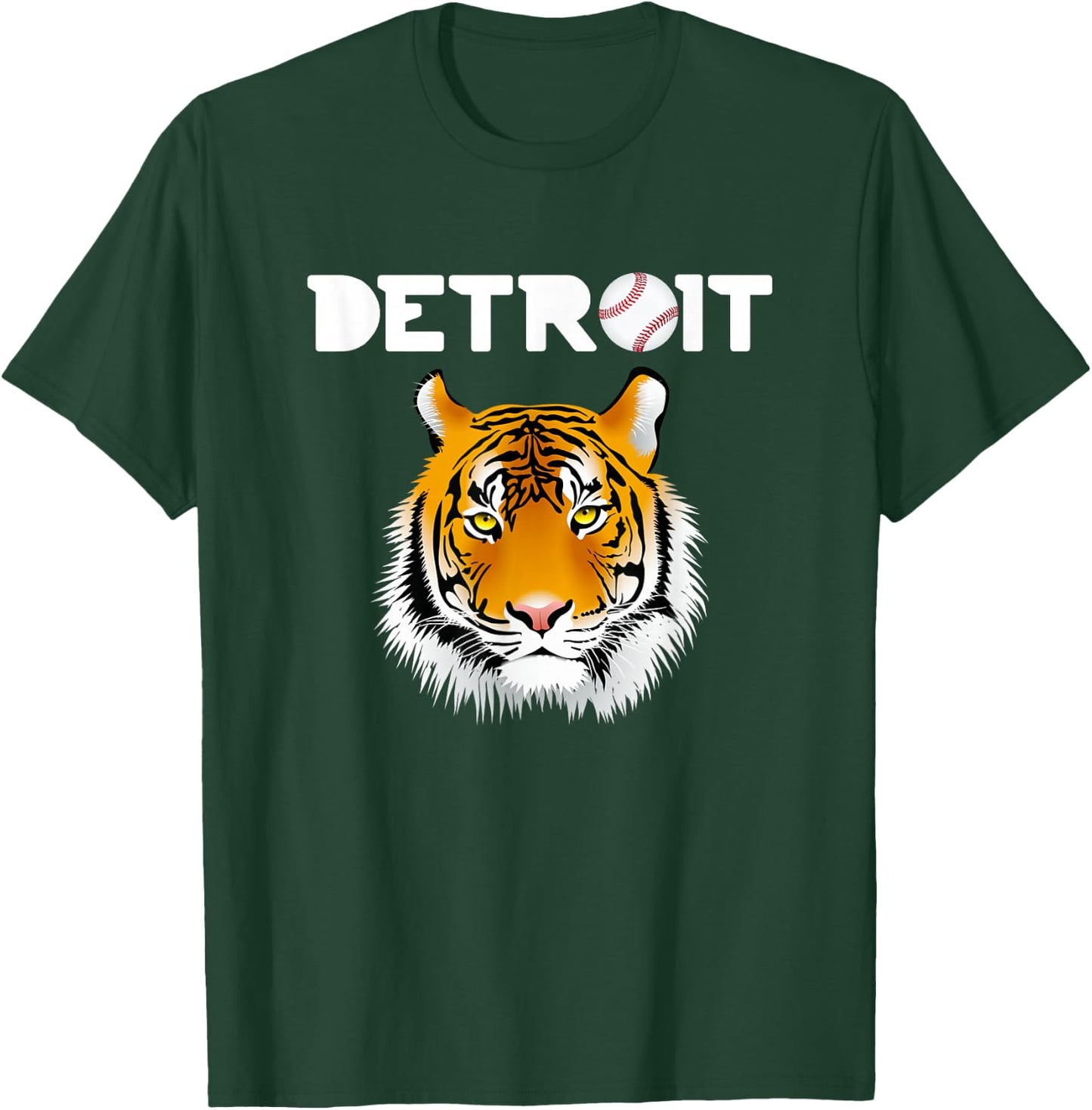 Distressed Tiger Mascot Cool Detroit Tiger Design T-Shirt - T-Shirt | Forest
