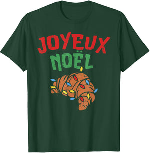 Joyeux Noel Croissant Shirt French France Christmas Gift T-Shirt - T-Shirt | Forest