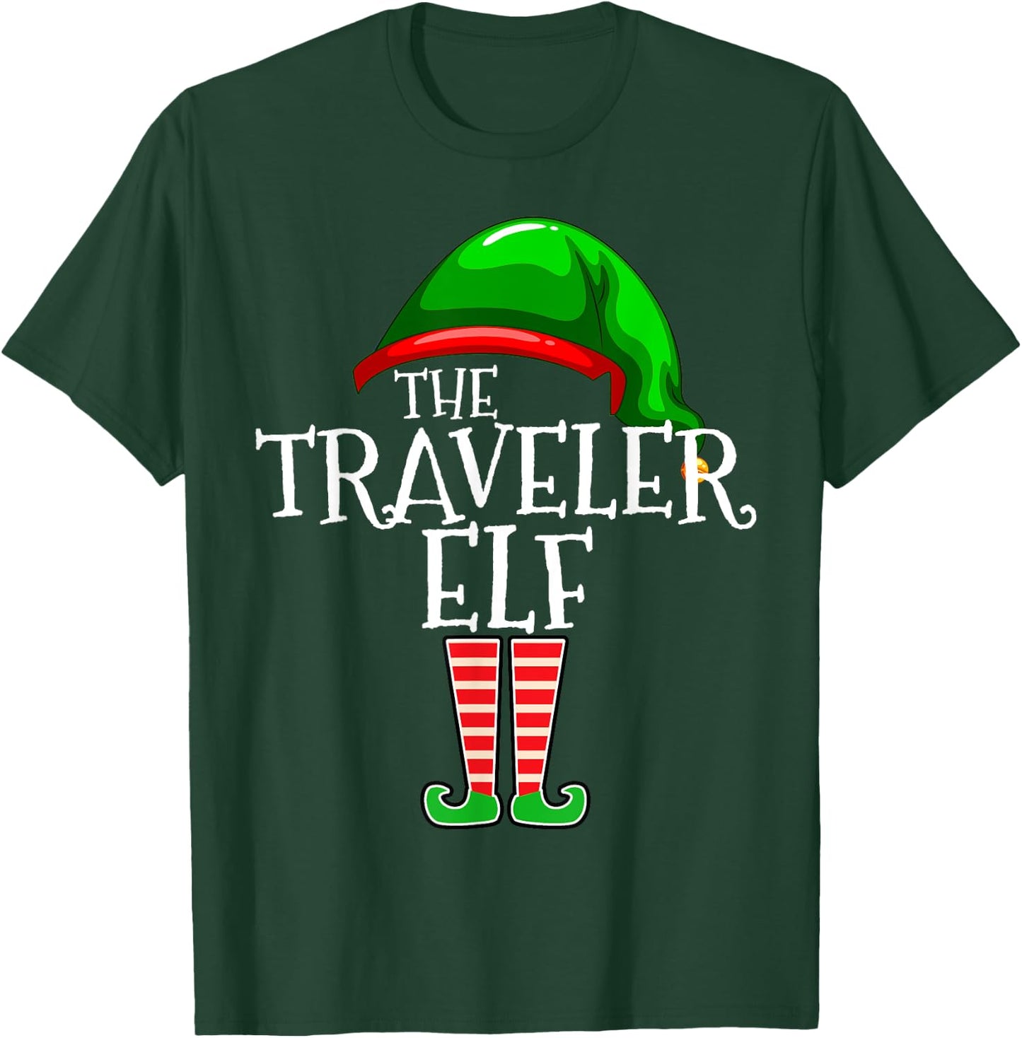 The Traveler Elf Group Matching Family Christmas Gift Travel T-Shirt - T-Shirt | Forest