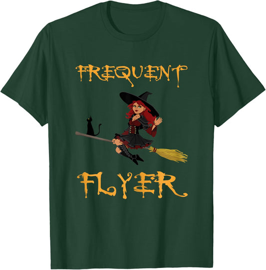 Frequent Flyer Halloween Witch | Luxury Nomad - World Travel T-Shirt - T-Shirt | Forest