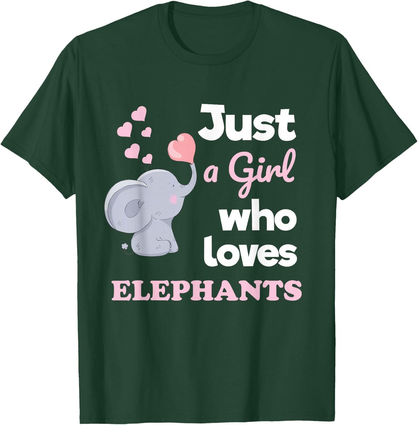 Just a Girl Who Loves Elephants Girls Elephant Lover T-Shirt - T-Shirt | Forest