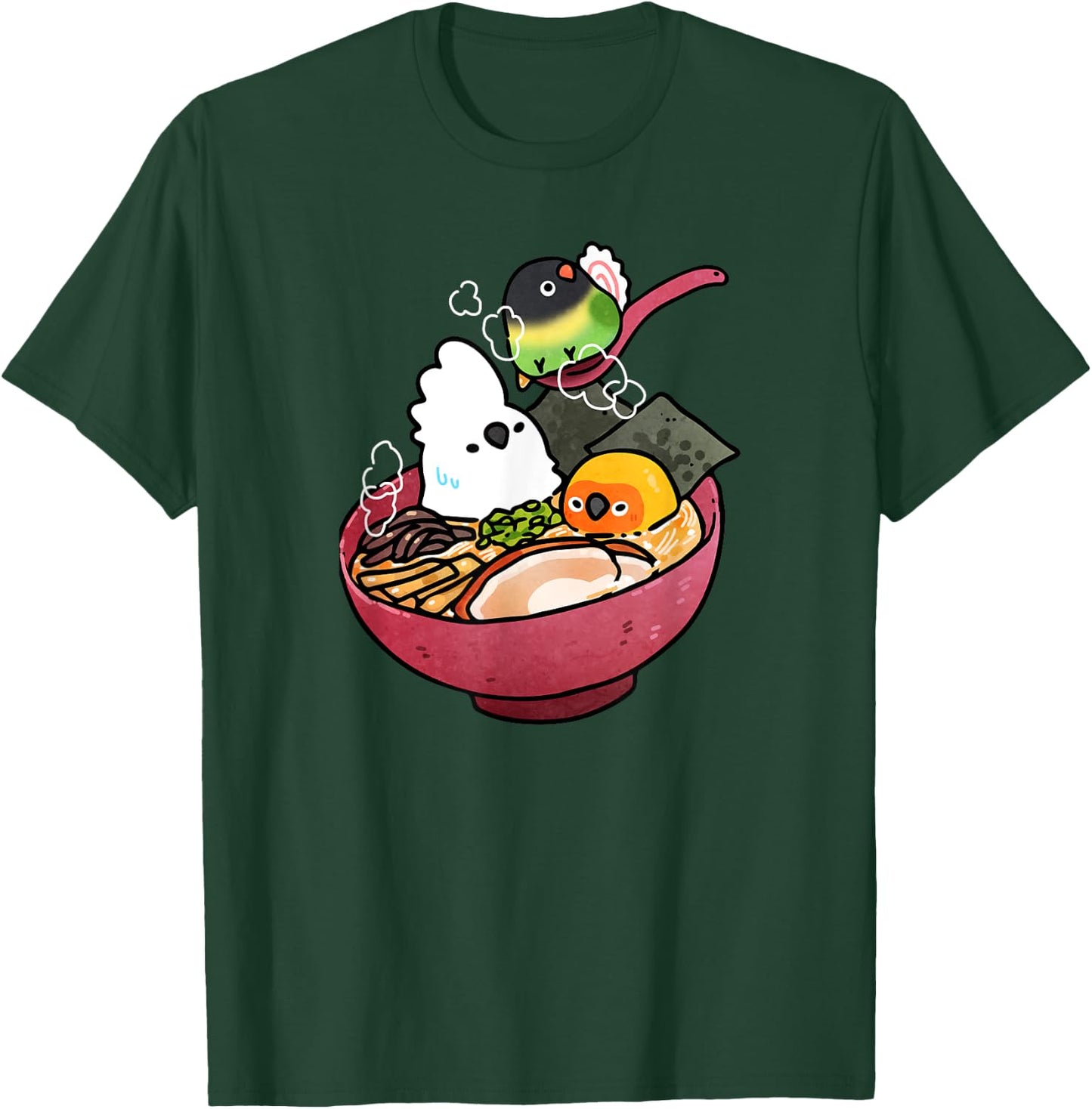 Bird Ramen Cute T-Shirt - T-Shirt | Forest