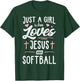 Just A Girl Who Loves Jesus And Softball Gift Women T-Shirt - T-Shirt | Forest