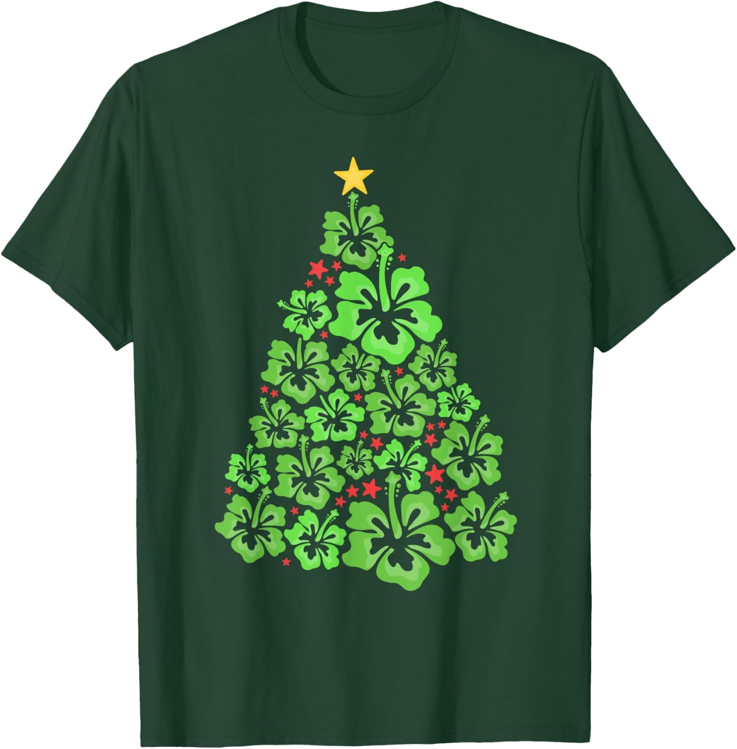 Hawaiian Christmas Tree Mele Kalikimaka Flower Hawaii T-Shirt - T-Shirt | Forest