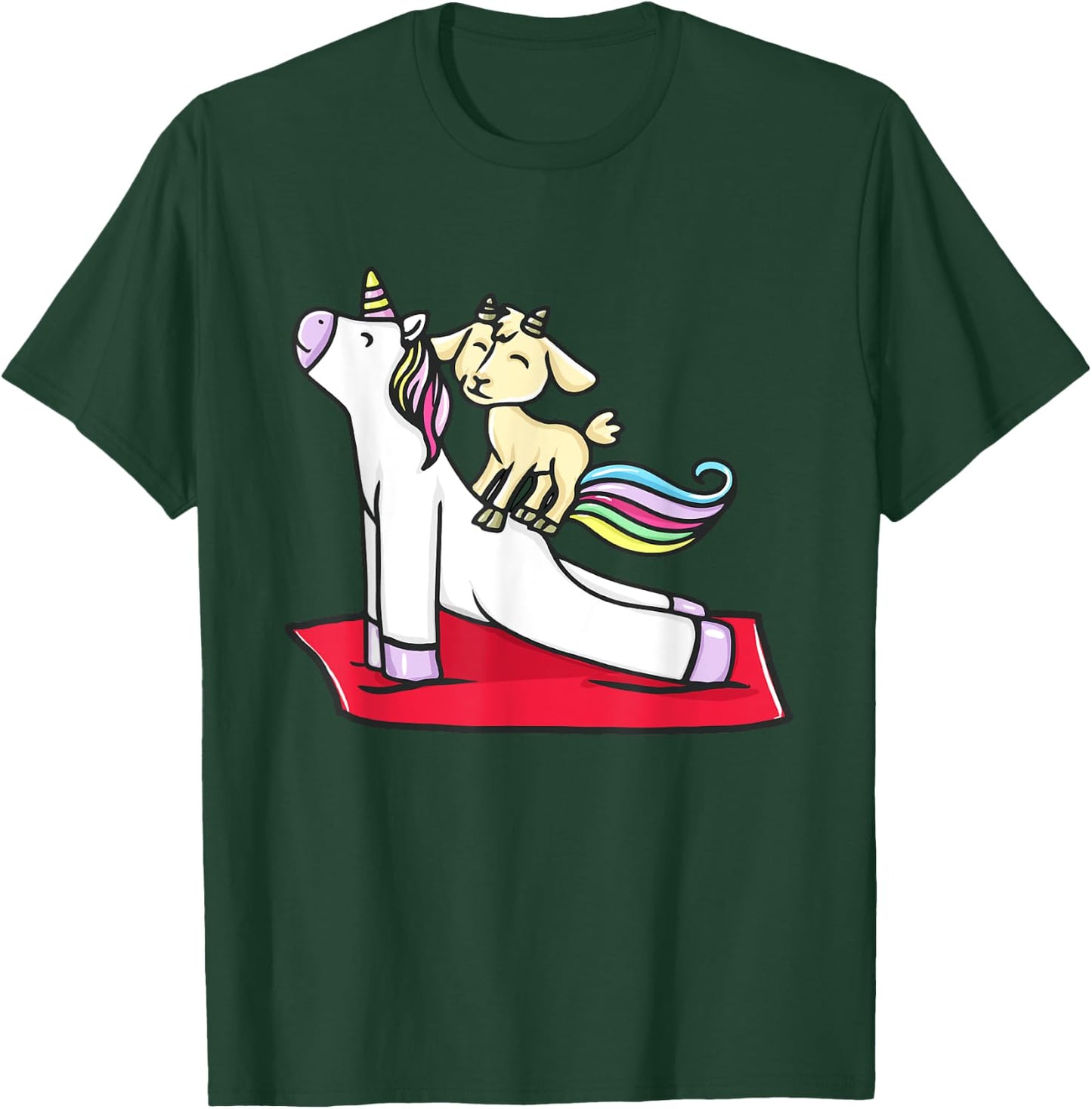 Funny Goat Yoga Spiritual Namaste Unicorn T-Shirt - T-Shirt | Forest