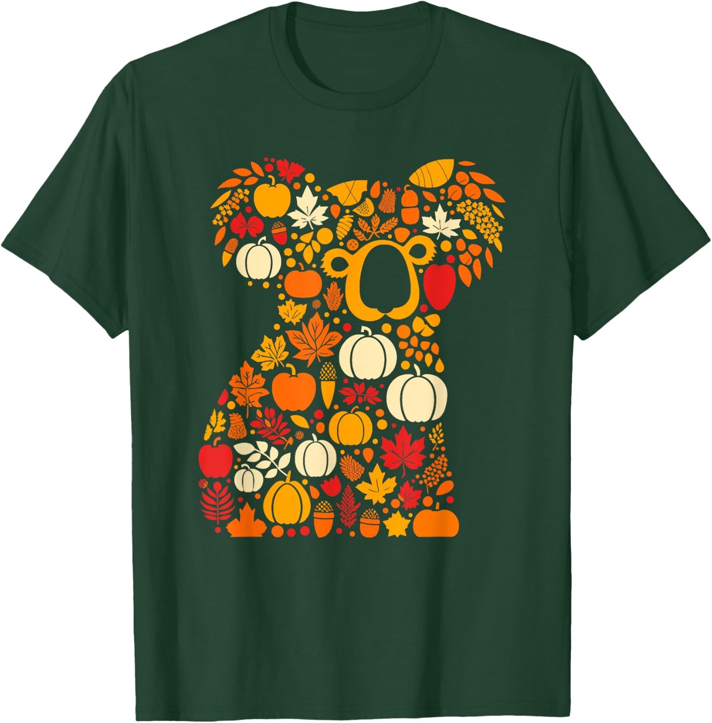 Autumn Pumpkin Fall Koala Thanksgiving Kids T-Shirt - T-Shirt | Forest