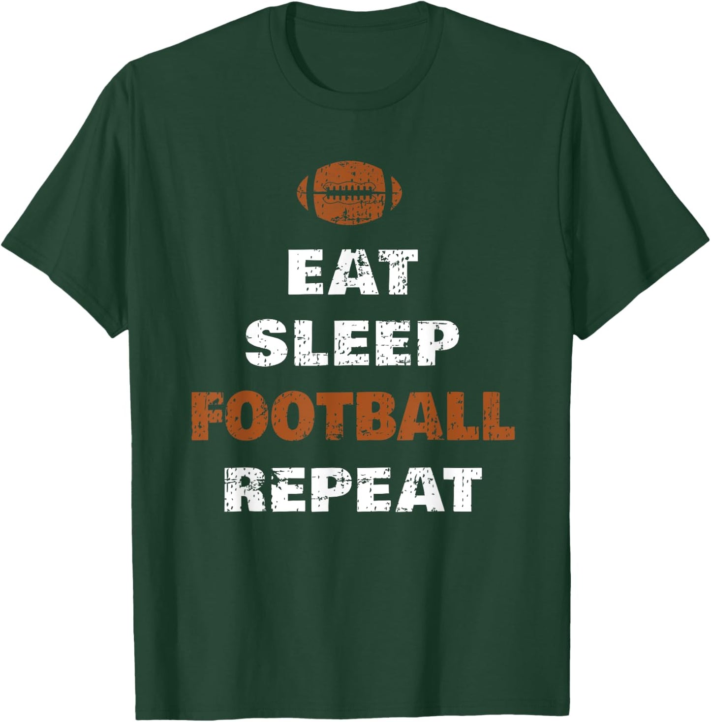 Eat Sleep Football Repeat Love Football Vintage Gift T-Shirt - T-Shirt | Forest