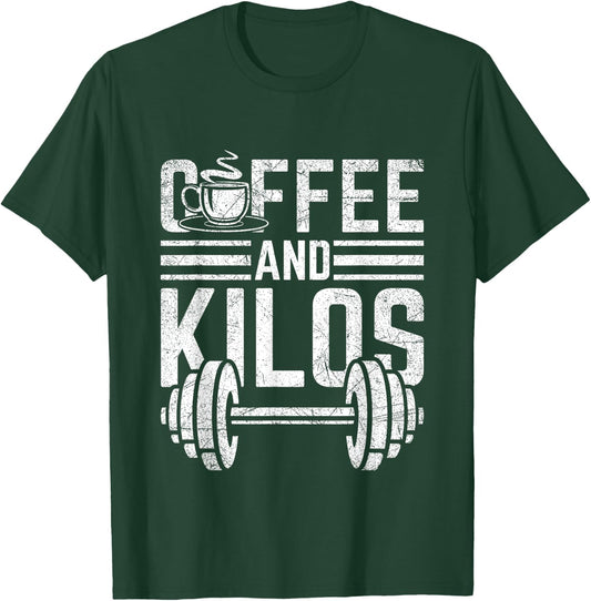 Coffee And Kilos Shirt Weightlifting Gift T-Shirt - T-Shirt | Forest