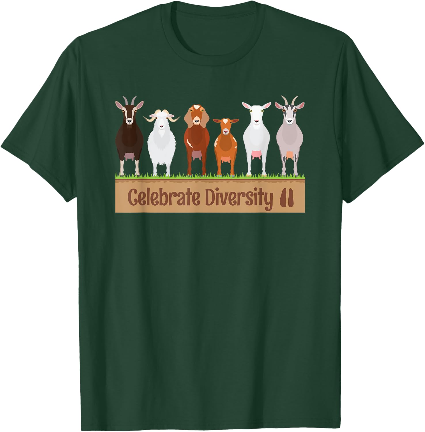 Celebrate Diversity Pet Funny Goats Shirts for Goat Lovers T-Shirt - T-Shirt | Forest