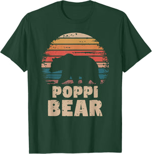 Poppi Bear Vintage Retro Funny Father's Day T-Shirt - T-Shirt | Forest