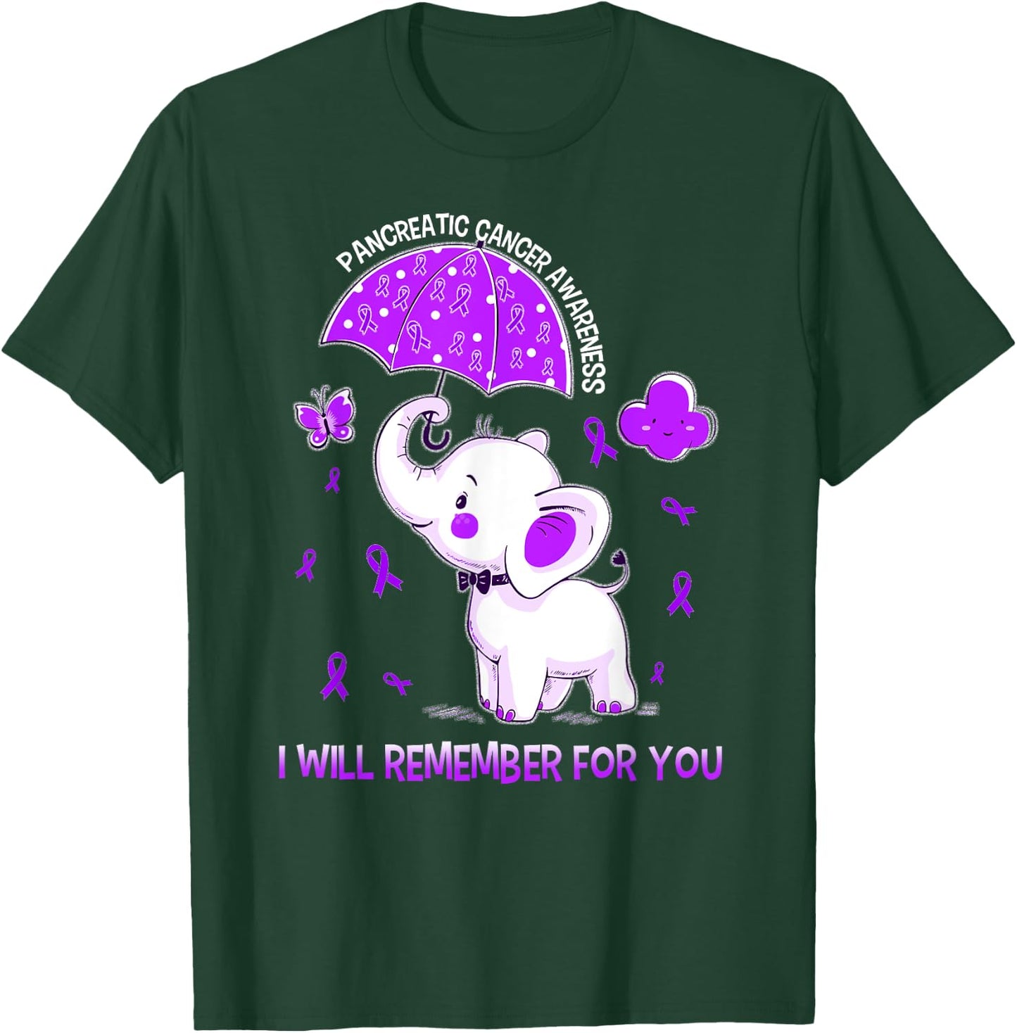 Pancreatic Cancer Awareness Elephant T-Shirt - T-Shirt | Forest