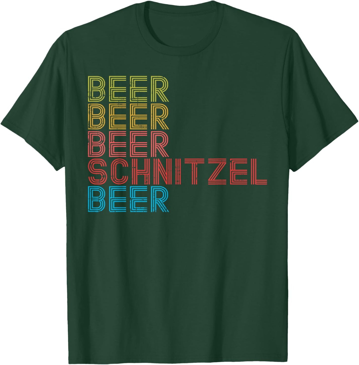 Retro Beer Schnitzel Oktoberfest German Drinking Team T-Shirt - T-Shirt | Forest