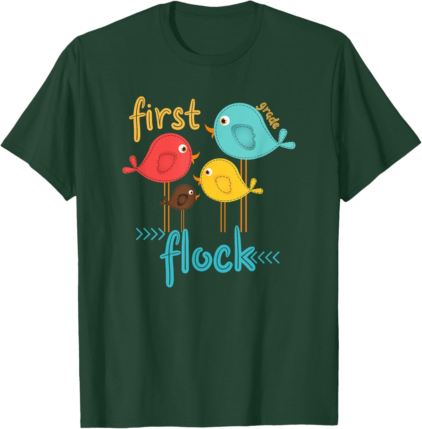 First Grade Teacher First Grade Flock Women Kids T-Shirt - T-Shirt | Forest