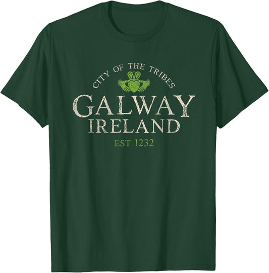 Vintage Irish Souvenir Gifts: Claddagh Galway Ireland T-Shirt - T-Shirt | Forest