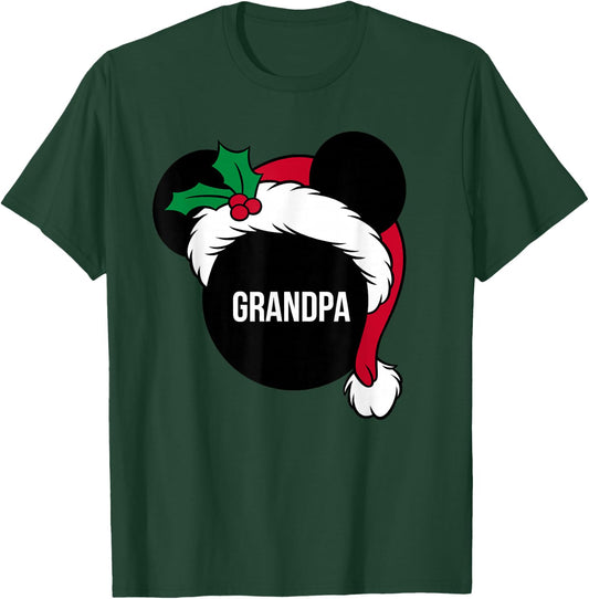 Disney Santa Hat Mickey Christmas Family Matching Grandpa T-Shirt - T-Shirt | Forest
