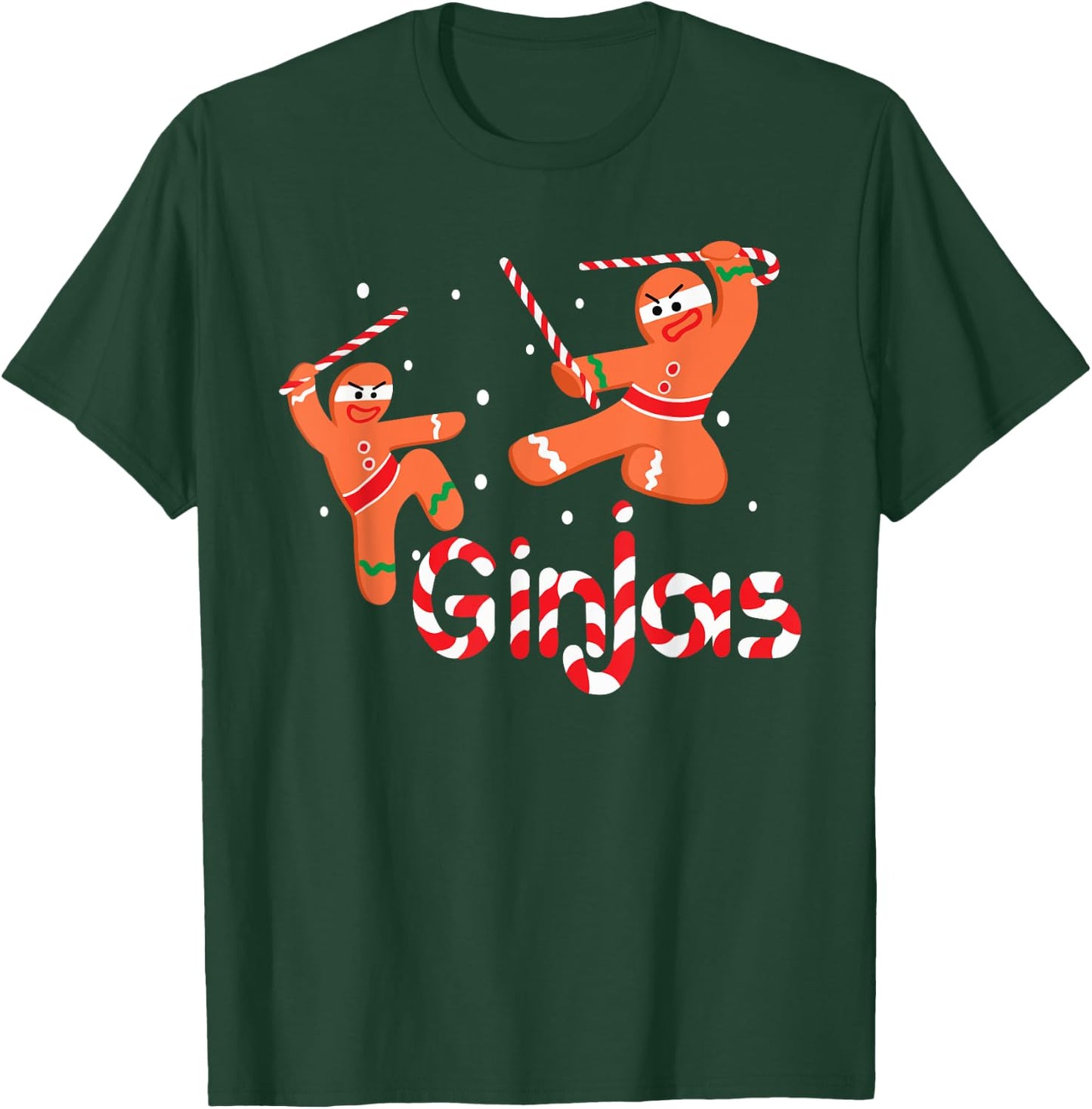 Ginjas Shirt Gingerbread Men Ninjas Christmas Gift T-Shirt - T-Shirt | Forest