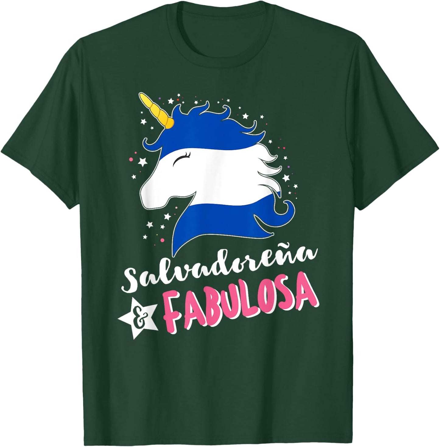 Salvadoran Flag El Salvador Unicornio T-Shirt - T-Shirt | Forest
