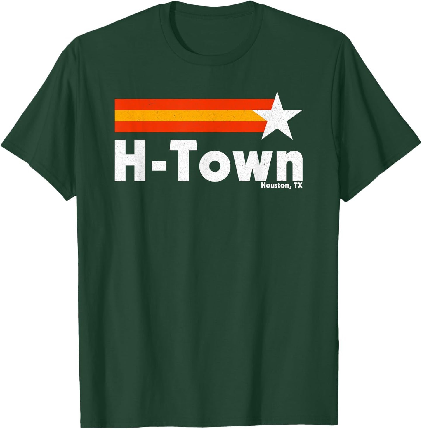 Vintage Distressed H-Town Houston Texas Strong Retro Houston T-Shirt - T-Shirt | Forest