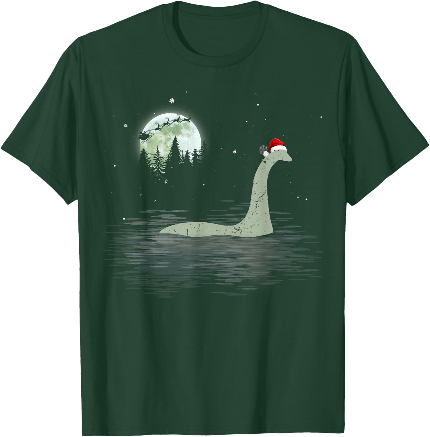 Loch Ness Monster Christmas Santa Nessie Xmas Pajamas T-Shirt - T-Shirt | Forest