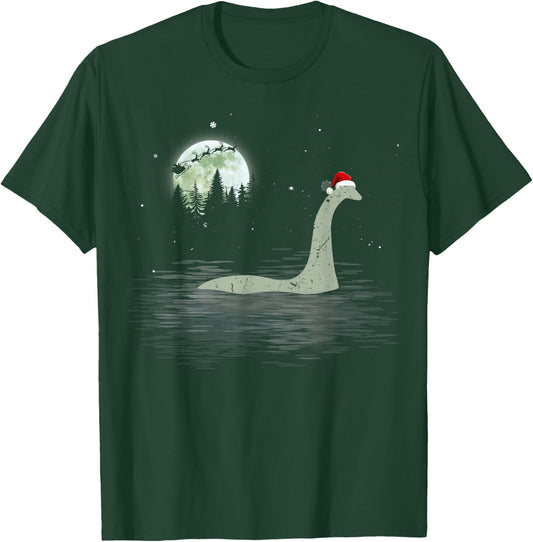 Loch Ness Monster Christmas Santa Nessie Xmas Pajamas T-Shirt - T-Shirt | Forest