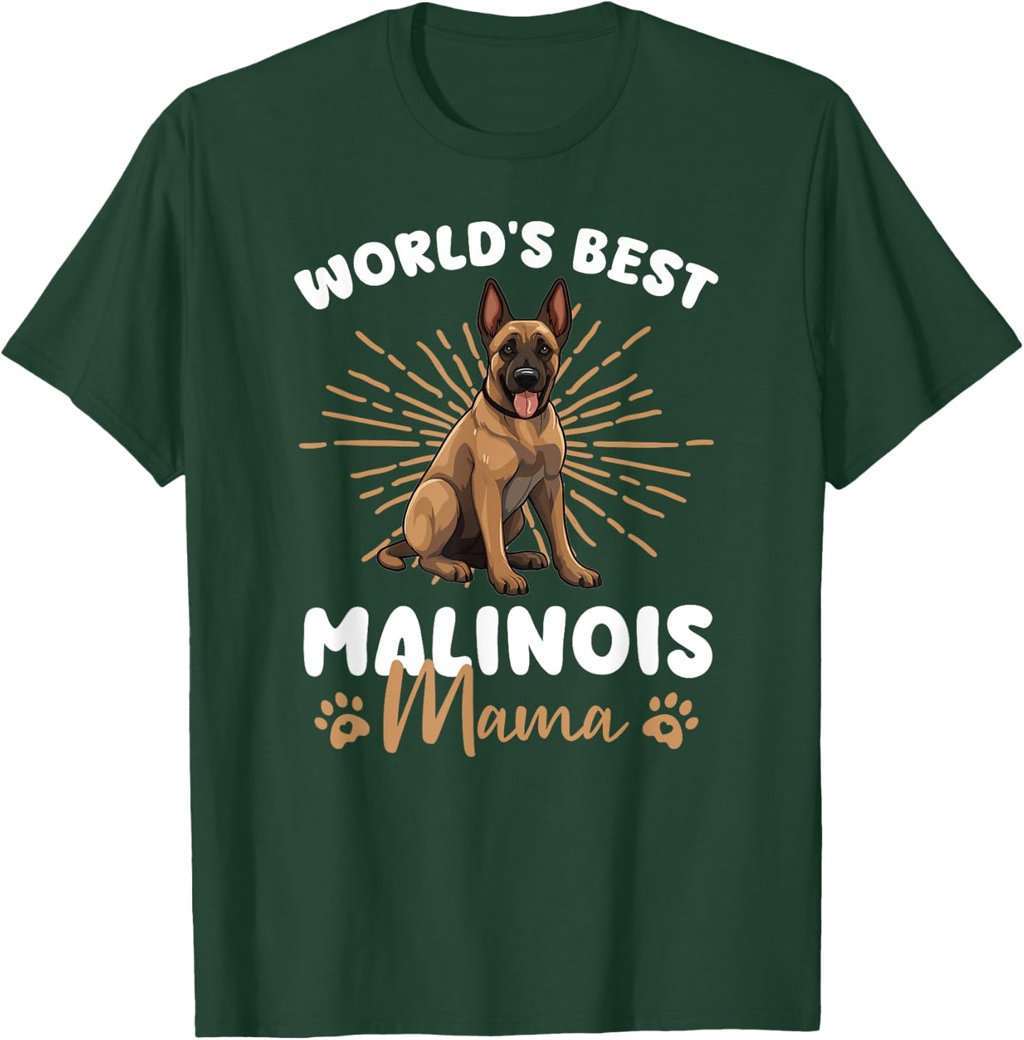 Belgian Malinois Groovy World's Best Malinois Mama T-Shirt - T-Shirt | Forest