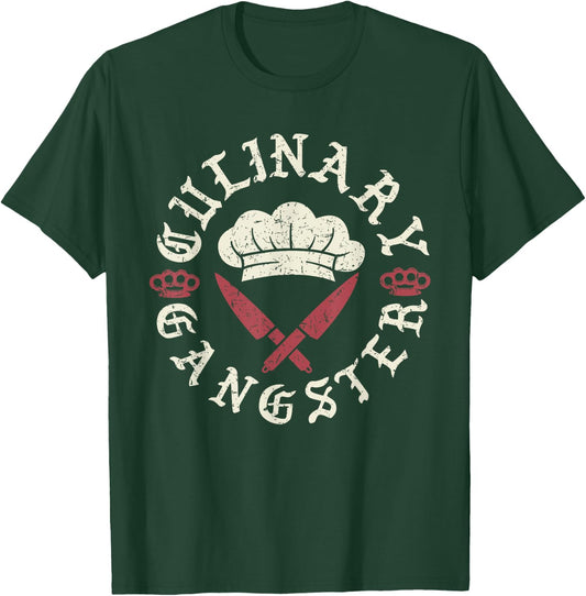 Awesome Cook Gift Shirt Line Cook Culinary Gangster Chef T-Shirt - T-Shirt | Forest