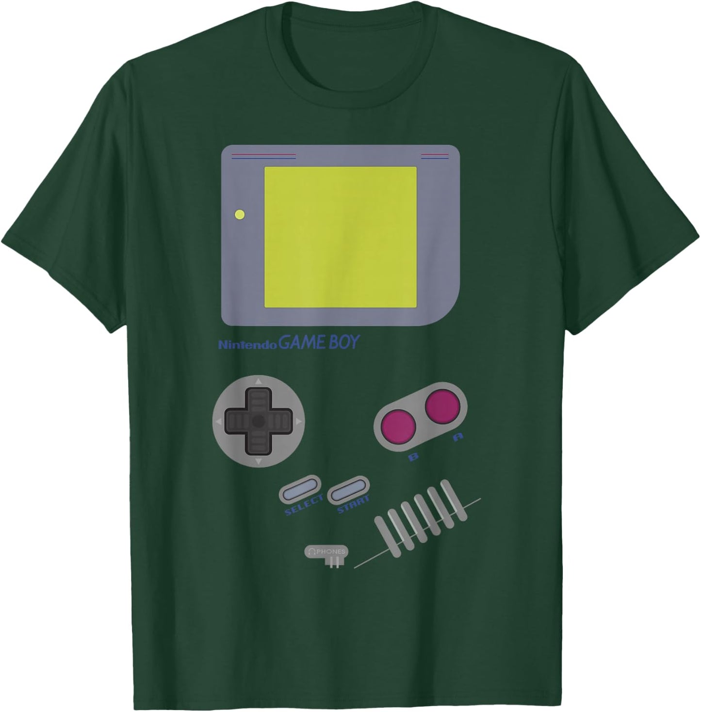 Nintendo Game Boy Screen Buttons Retro Graphic T-Shirt - T-Shirt | Forest
