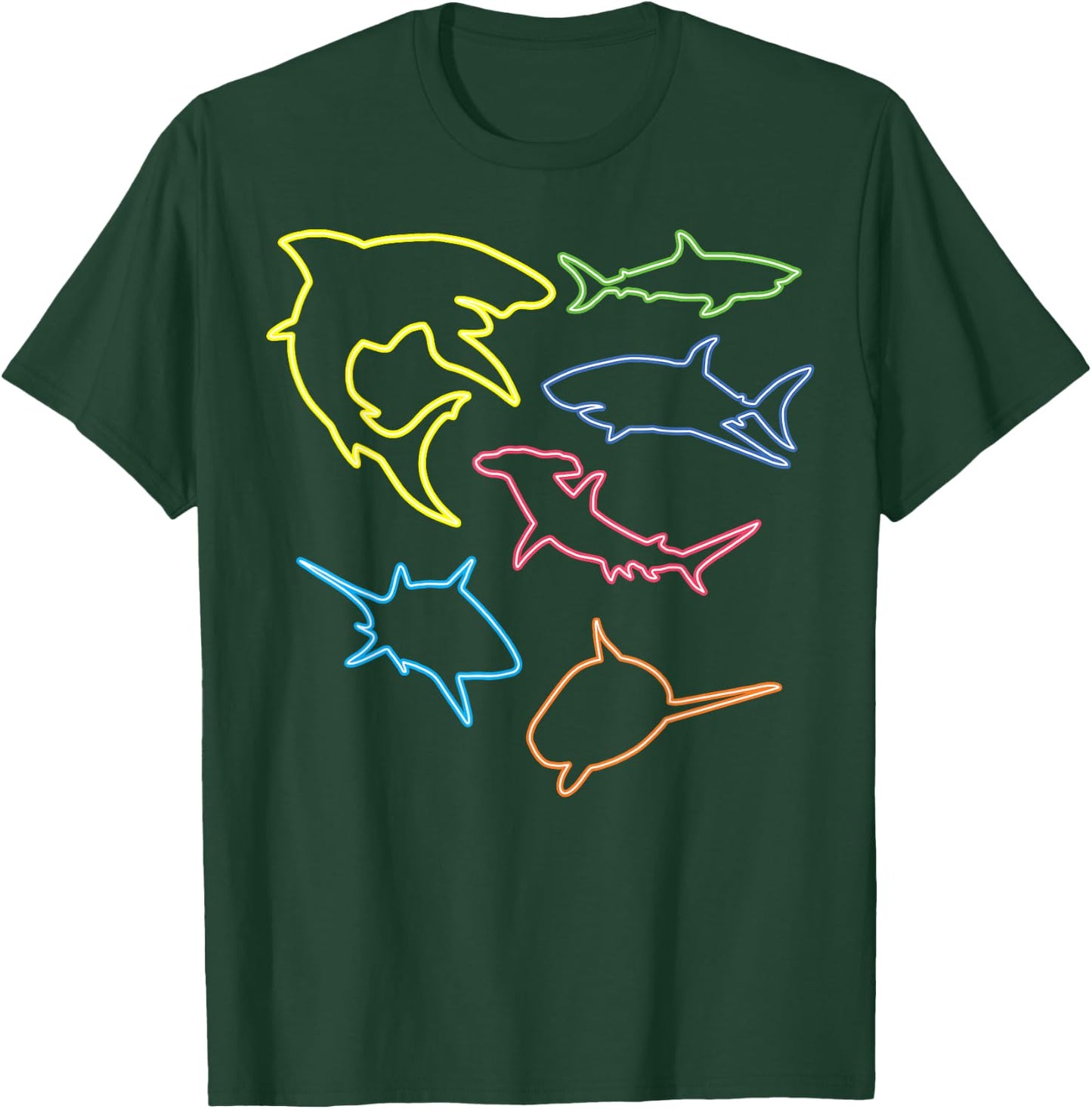Shark Lovers Retro Fun Shark Gift Design 4 Shark Fans T-Shirt - T-Shirt | Forest