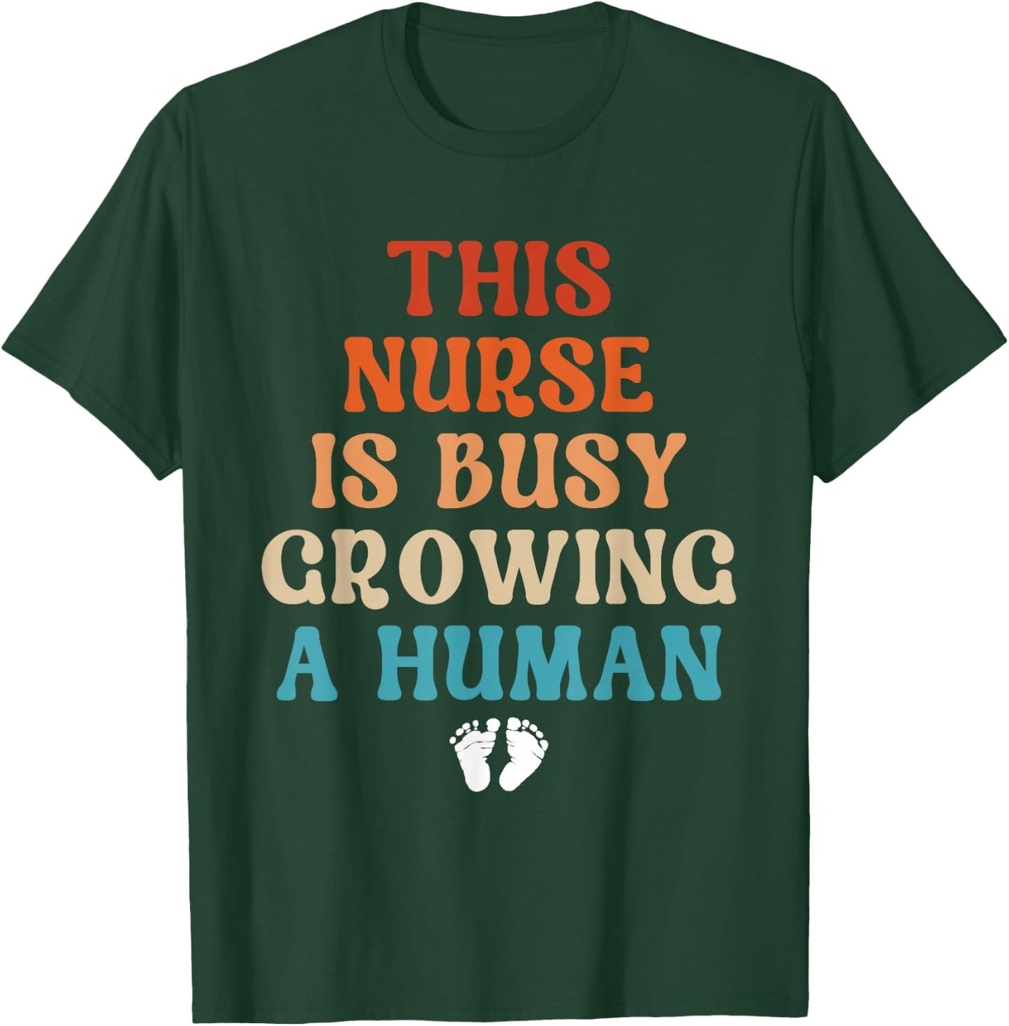 Pregnancy Nurse Announcement Idea Cute Pregnant Nurse T-Shirt - T-Shirt | Forest