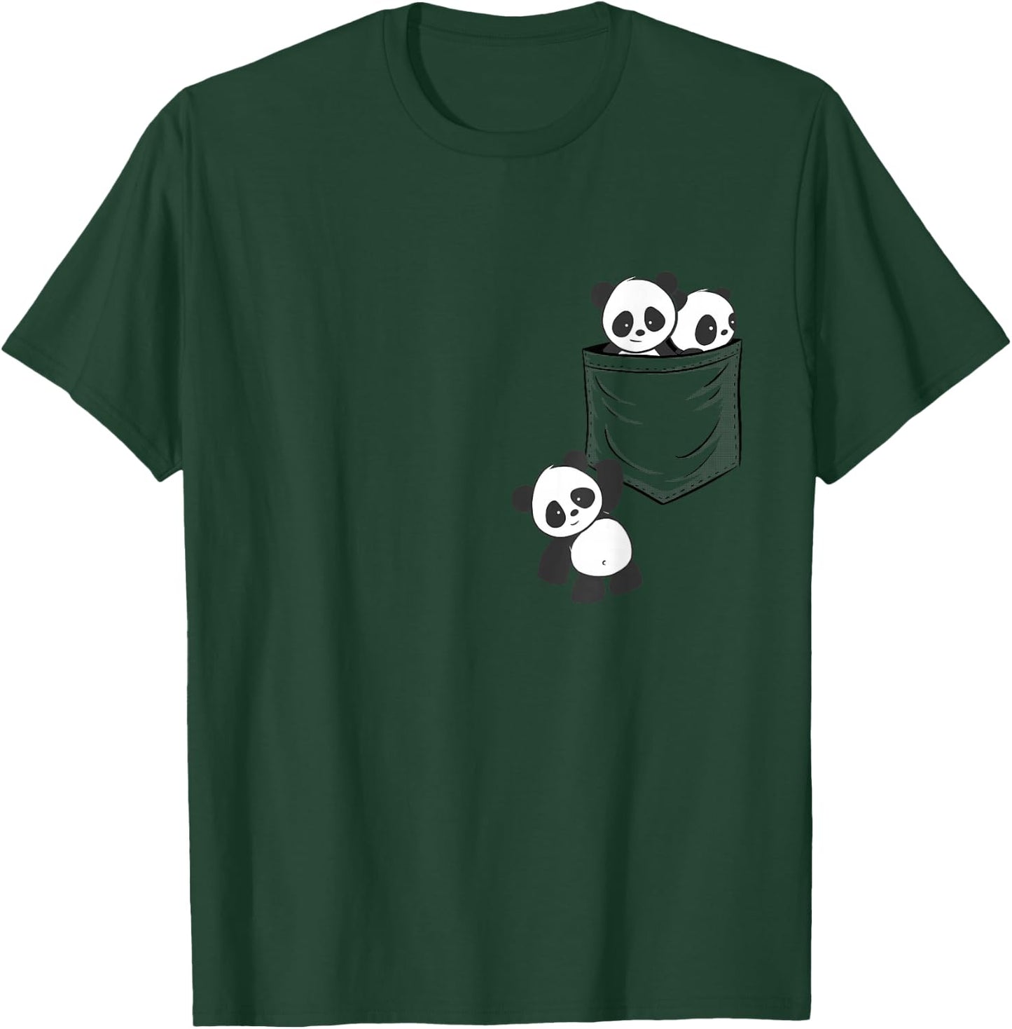 for Panda Lovers Cute Kawaii Baby Pandas in Pocket Small T-Shirt - T-Shirt | Forest