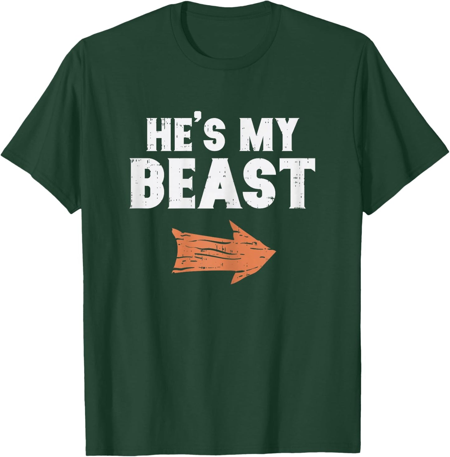 He's My Beast Matching Couple Halloween Costume Husband Wife T-Shirt - T-Shirt | Forest
