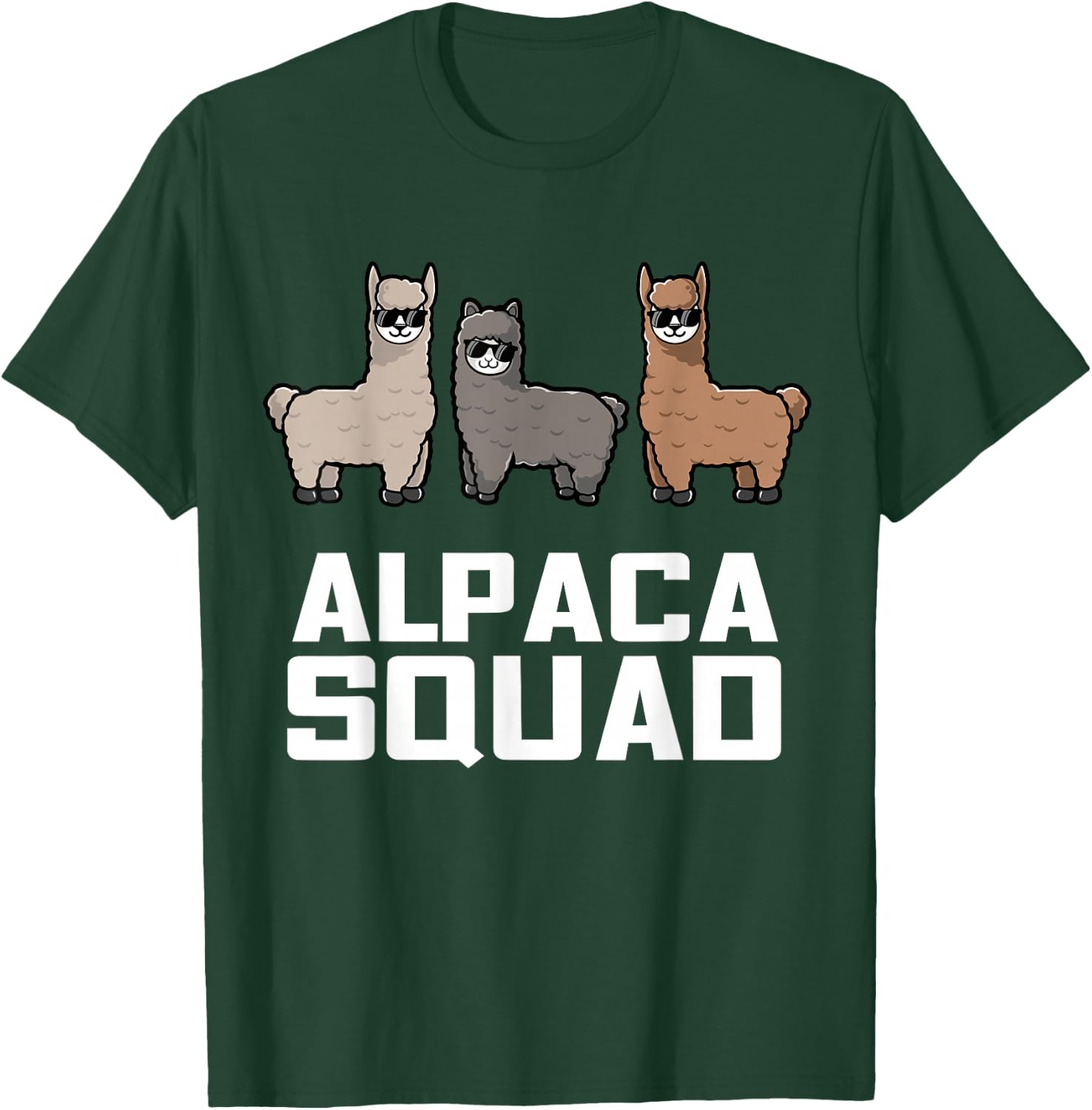 Funny Alpaca for Alpaca Squad Lovers T-Shirt - T-Shirt | Forest
