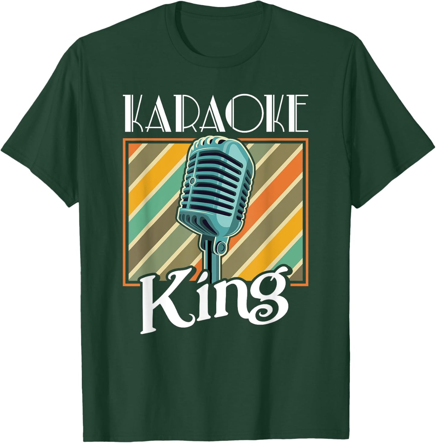 Karaoke King Retro Karaoke Microphone Singer T-Shirt - T-Shirt | Forest