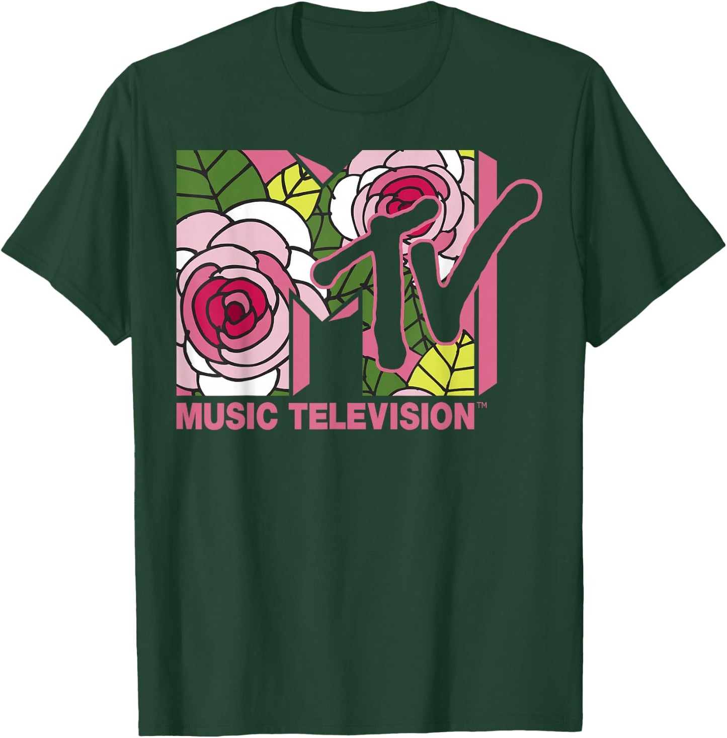 MTV Floral Roses Music Television Logo T-Shirt - T-Shirt | Forest