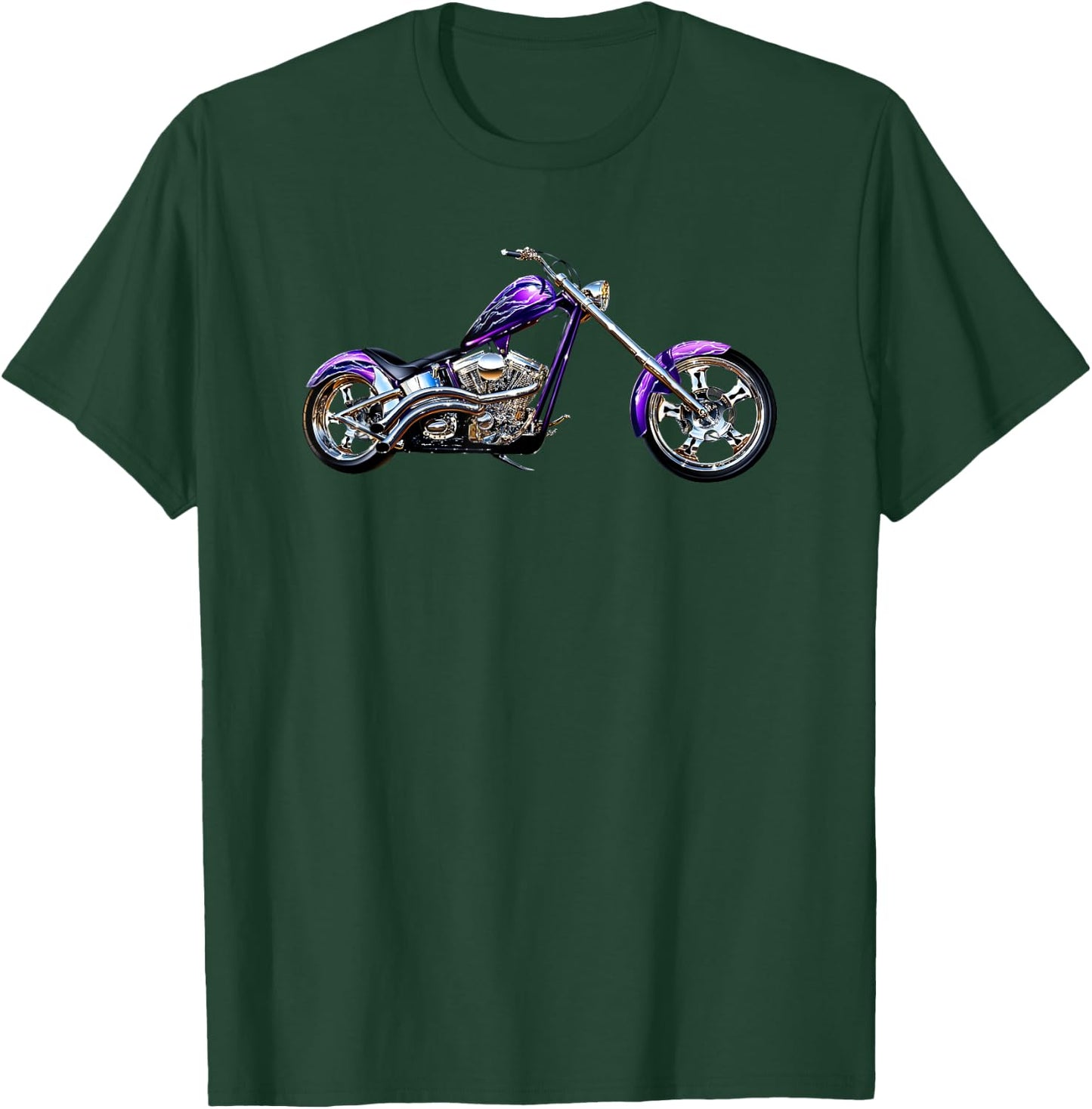 Purple Chopper Motorcycle T-Shirt - T-Shirt | Forest