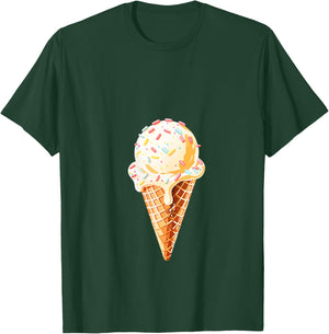 Women's Ice Cream Shirt Adult Men Women Kids Ice Cream Costume V-Neck T-Shirt - T-Shirt | Forest