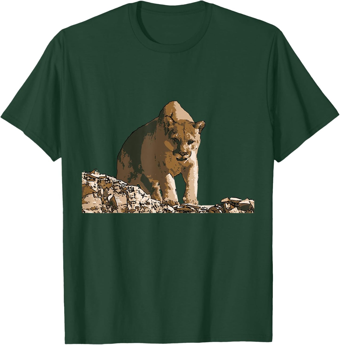 Mountain Lion Wildlife Poster T-Shirt - T-Shirt | Forest