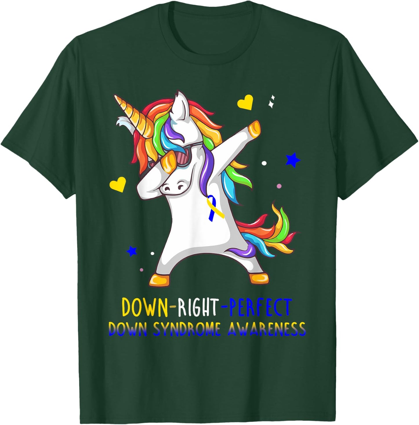 Unicorn Down Right Perfect Shirt Down Syndrome Awareness T-Shirt - T-Shirt | Forest