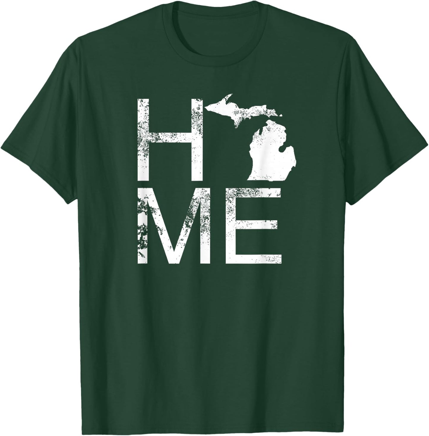 Michigan Home Shirt MI State Love Pride Map Distressed T-Shirt - T-Shirt | Forest