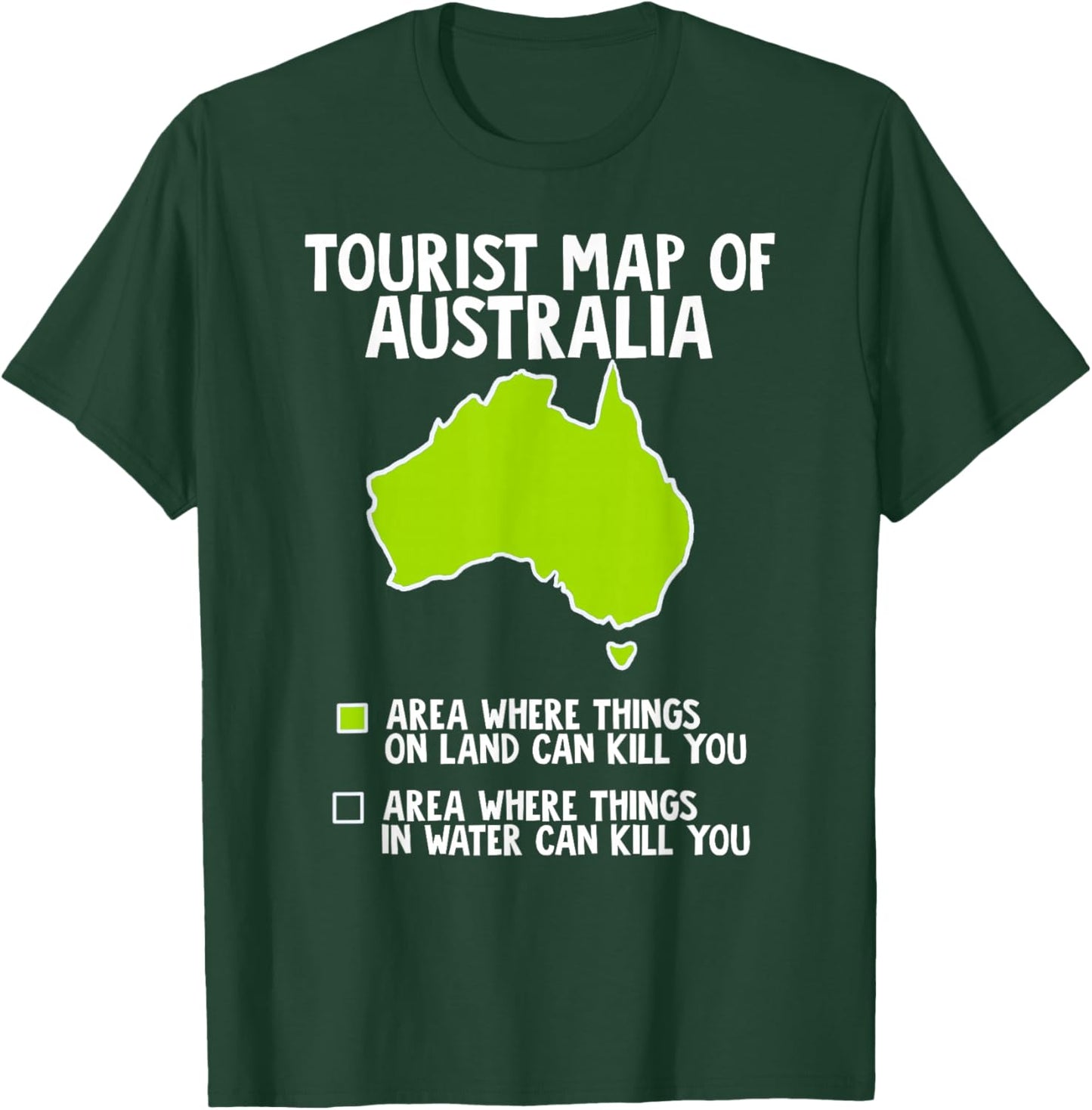 Funny Tourist Map of Australia T-Shirt - T-Shirt | Forest
