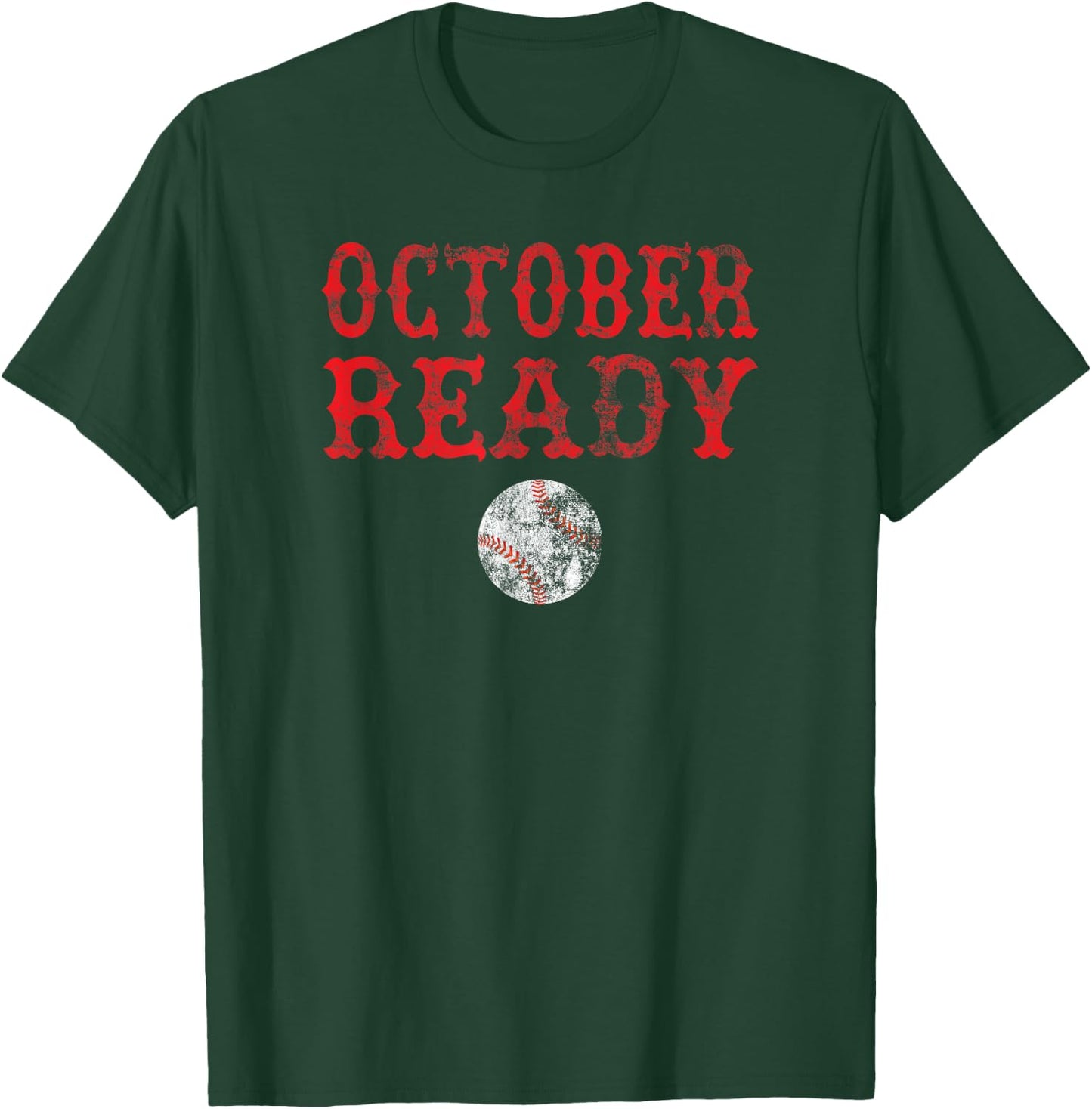 Vintage October Ready Playoff Baseball Shirt Women T-Shirt - T-Shirt | Forest