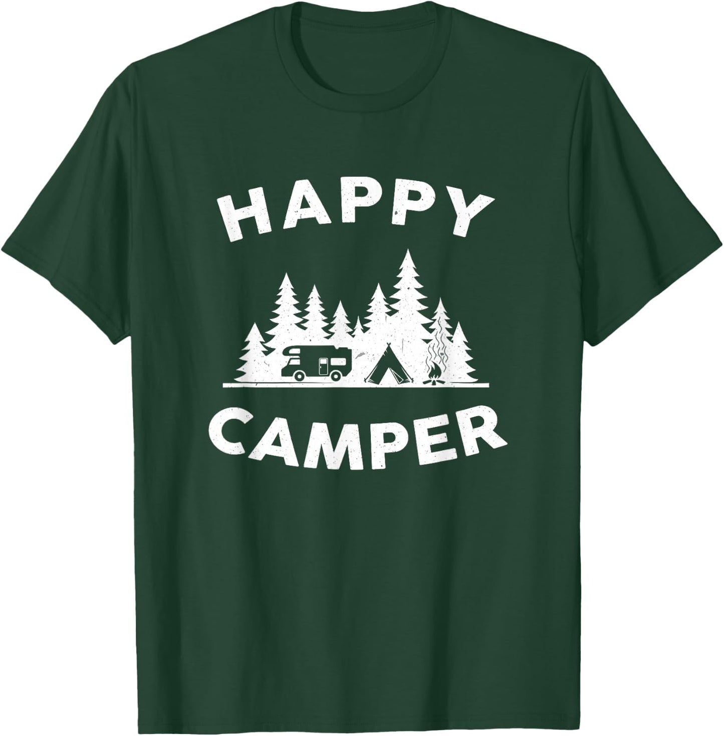 Happy Camper - Camping , Women, and Kids T-Shirt - T-Shirt | Forest