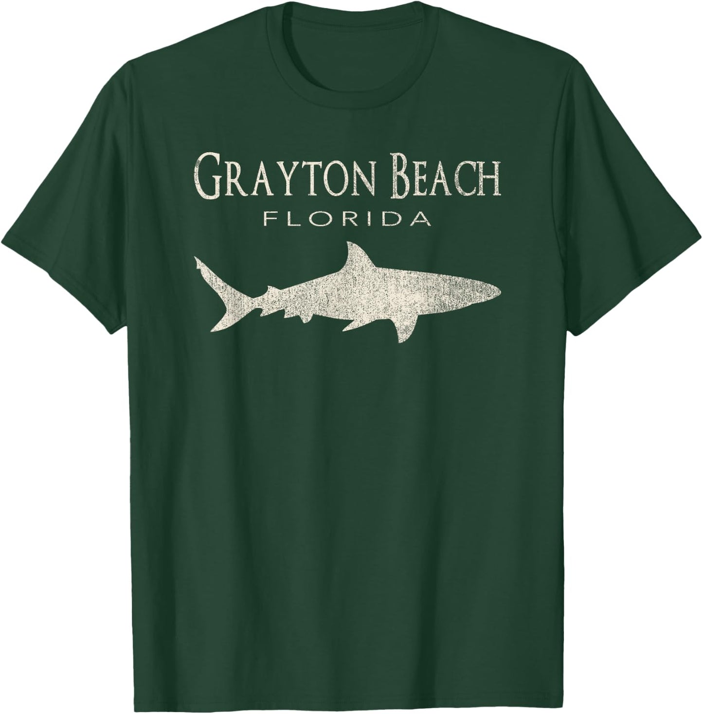 Retro Grayton Beach FL Shark Women Girls Kids T-Shirt - T-Shirt | Forest