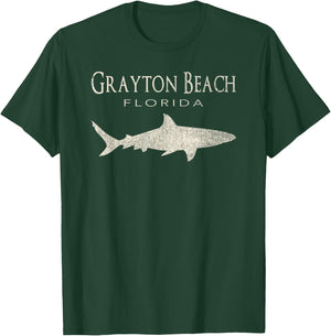 Retro Grayton Beach FL Shark Women Girls Kids T-Shirt - T-Shirt | Forest